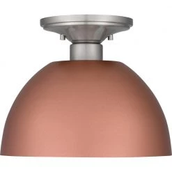 Eason 10 in. 1-Light Matte Rose Gold Semi-Flush Mount by Quoizel -Quoizel Sales matte rose gold quoizel flush mount lights qsf5575mrg c3 1000