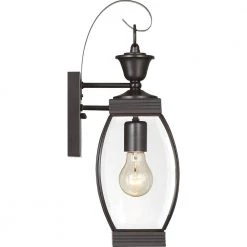 Oasis 1-Light Bronze Outdoor Wall Lantern Sconce by Quoizel -Quoizel Sales medici bronze quoizel outdoor sconces oas8406z 1f 1000