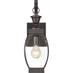 Oasis 1-Light Bronze Outdoor Wall Lantern Sconce by Quoizel -Quoizel Sales medici bronze quoizel outdoor sconces oas8406z 4f 1000
