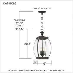 Oasis 3-Light Medici Bronze Lantern Pendant Light by Quoizel 16 Oasis 3-Light Medici Bronze Lantern Pendant Light by Quoizel -Quoizel Sales medici bronze quoizel pendant lights oas1509z fa 1000