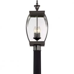 Oasis 1-Light Medici Bronze Outdoor Post Lantern by Quoizel -Quoizel Sales medici bronze quoizel post light sets oas9009z 1f 1000