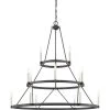 Doran 15-Light Mottled Black Candle-Style Chandelier by Quoizel -Quoizel Sales mottled black quoizel chandeliers dor5015mb 64 1000