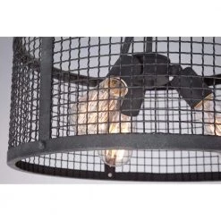 Wilder 3-Light Mottled Black Semi-Flush Mount by Quoizel -Quoizel Sales mottled black quoizel flush mount lights wlr1716mb 1f 1000