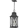 Ellerbee 8.5 in. 1-Light Mottled Black Outdoor Pendant-Light with Clear Seeded Glass by Quoizel -Quoizel Sales mottled black quoizel outdoor pendant lights elb1909mb 64 1000