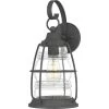 Admiral 1-Light Black Outdoor Wall Lantern Sconce by Quoizel -Quoizel Sales mottled black quoizel outdoor sconces amr8408mb 64 1000