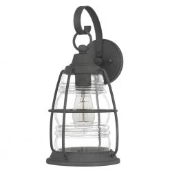 Admiral 1-Light Black Outdoor Wall Lantern Sconce by Quoizel -Quoizel Sales mottled black quoizel outdoor sconces amr8408mb c3 1000