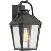 Carriage 1-Light Black Outdoor Wall Lantern Sconce by Quoizel -Quoizel Sales mottled black quoizel outdoor sconces crg8408mb 64 1000