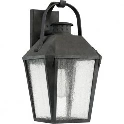 Carriage 1-Light Black Outdoor Wall Lantern Sconce by Quoizel -Quoizel Sales mottled black quoizel outdoor sconces crg8410mb c3 1000