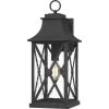 Ellerbee 8.5 in. 1-Light Mottled Black Outdoor Wall Lantern Sconce with Clear Seeded Glass by Quoizel 1 Ellerbee 8.5 in. 1-Light Mottled Black Outdoor Wall Lantern Sconce with Clear Seeded Glass by Quoizel -Quoizel Sales mottled black quoizel outdoor sconces elb8409mb 64 1000
