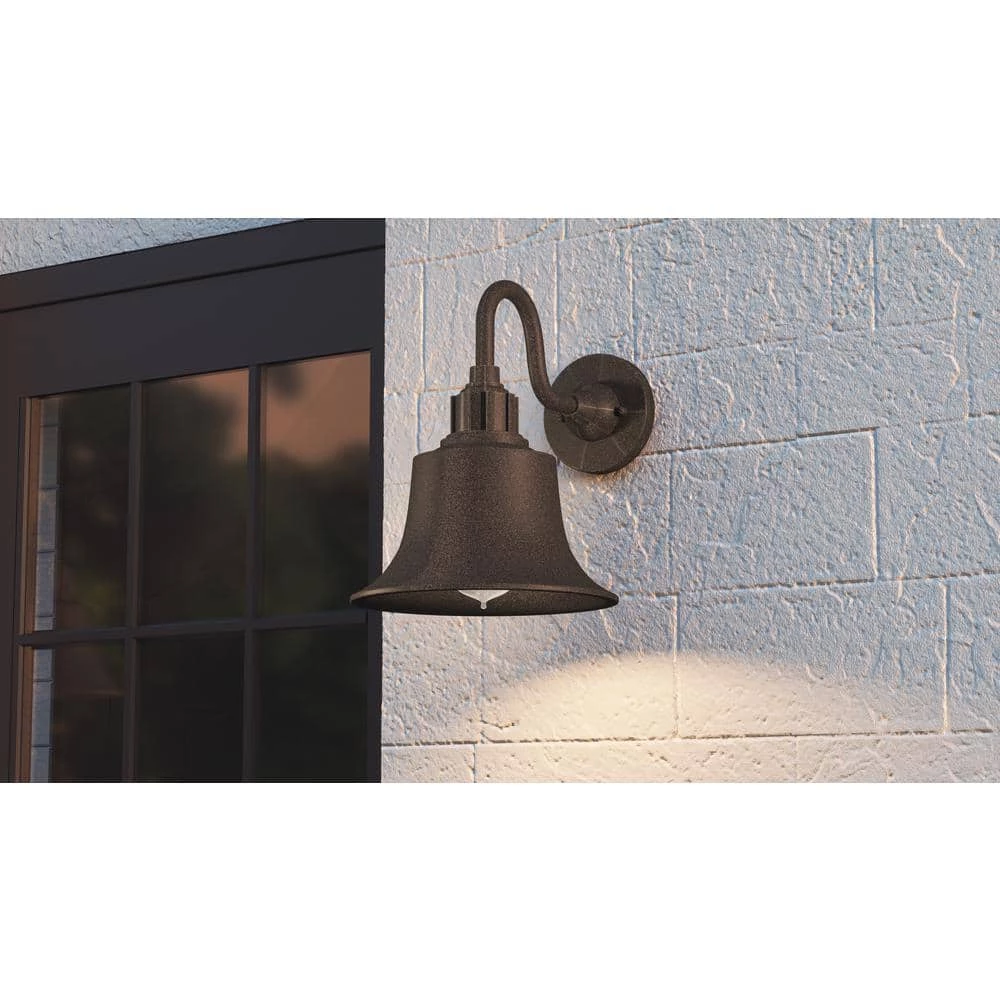 Nocturne 9 in. 1-Light Mottled Black Outdoor Wall Lantern Sconce by Quoizel 5 Nocturne 9 in. 1-Light Mottled Black Outdoor Wall Lantern Sconce by Quoizel - Image 3