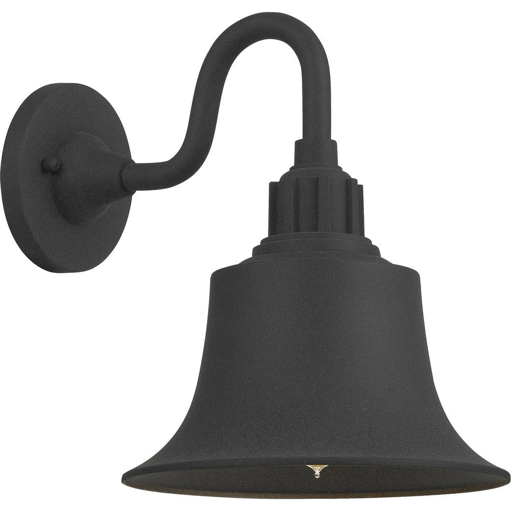 Nocturne 9 in. 1-Light Mottled Black Outdoor Wall Lantern Sconce by Quoizel 3 Nocturne 9 in. 1-Light Mottled Black Outdoor Wall Lantern Sconce by Quoizel
