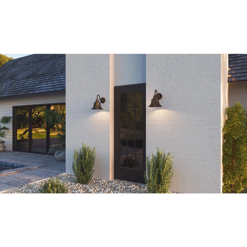 Nocturne 9 in. 1-Light Mottled Black Outdoor Wall Lantern Sconce by Quoizel 4 Nocturne 9 in. 1-Light Mottled Black Outdoor Wall Lantern Sconce by Quoizel - Image 2