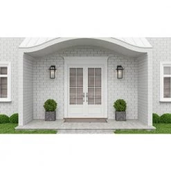 Randall 9 in. 1-Light Mottled Black Outdoor Wall Lantern Sconce with Clear Seeded Glass by Quoizel -Quoizel Sales mottled black quoizel outdoor sconces rdl8409mb e1 1000