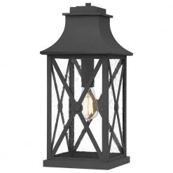 Ellerbee 1-Light Mottled Black Lantern Pendant Light by Quoizel -Quoizel Sales mottled black quoizel pendant lights elb1509mb 44 1000