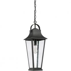 Galveston 1-Light Mottled Black Lantern Pendant Light by Quoizel -Quoizel Sales mottled black quoizel pendant lights glv1508mb c3 1000