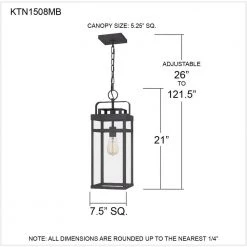Keaton 1-Light Mottled Black Lantern Pendant Light by Quoizel -Quoizel Sales mottled black quoizel pendant lights ktn1508mb 76 1000