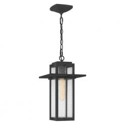 Randall 1-Light Mottled Black Lantern Pendant Light by Quoizel