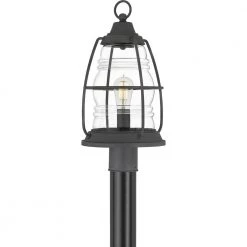 Admiral 1-Light Mottled Black Outdoor Post Lantern by Quoizel