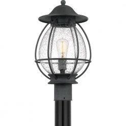 Boston 1-Light Mottled Black Outdoor Post Lantern by Quoizel 11 Boston 1-Light Mottled Black Outdoor Post Lantern by Quoizel -Quoizel Sales mottled black quoizel post light sets bst9011mb 1f 1000