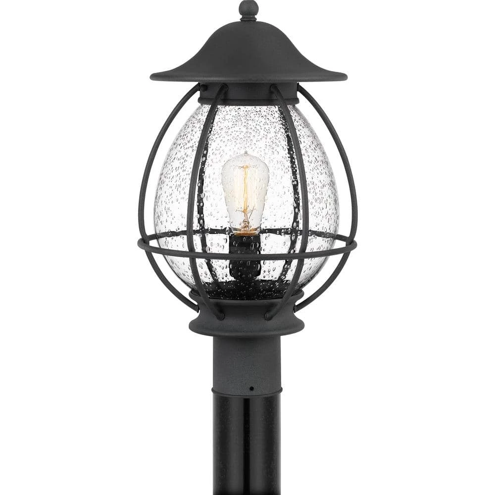 Boston 1-Light Mottled Black Outdoor Post Lantern by Quoizel 3 Boston 1-Light Mottled Black Outdoor Post Lantern by Quoizel