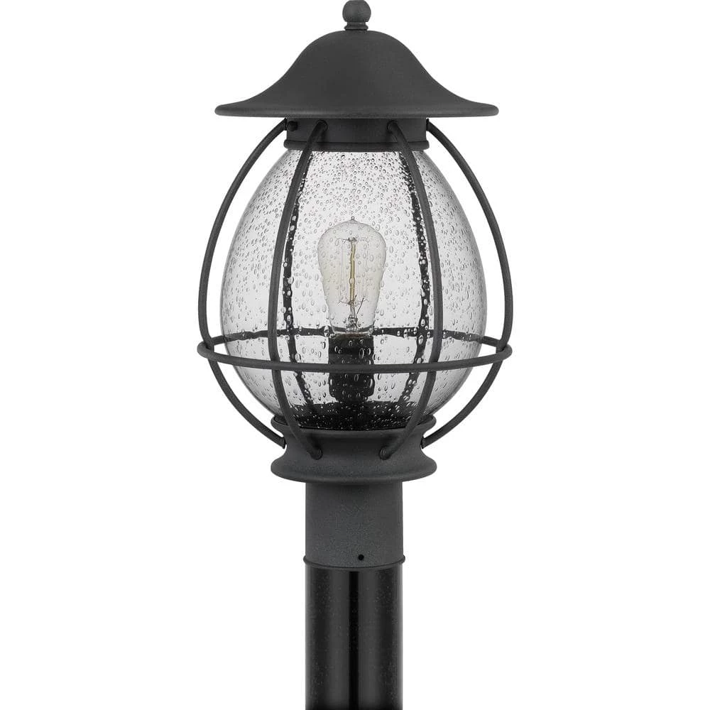 Boston 1-Light Mottled Black Outdoor Post Lantern by Quoizel 5 Boston 1-Light Mottled Black Outdoor Post Lantern by Quoizel - Image 3