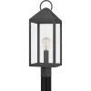 Thorpe 8 in. 1-Light Mottled Black Outdoor Post Light Kit with Clear Tempered Glass by Quoizel 2 Thorpe 8 in. 1-Light Mottled Black Outdoor Post Light Kit with Clear Tempered Glass by Quoizel -Quoizel Sales mottled black quoizel post light sets tpe9008mb 64 1000