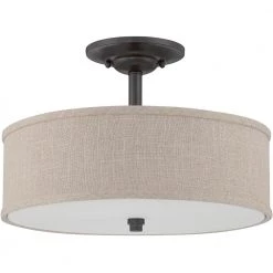 Cloverdale 3-Light Mottled Cocoa Semi-Flush Mount by Quoizel 8 Cloverdale 3-Light Mottled Cocoa Semi-Flush Mount by Quoizel -Quoizel Sales mottled cocoa quoizel flush mount lights cra1717mc c3 1000