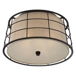 Landings 16 in. 3-Light Mottled Cocoa Flush Mount by Quoizel 9 Landings 16 in. 3-Light Mottled Cocoa Flush Mount by Quoizel -Quoizel Sales mottled cocoa quoizel flush mount lights lnd1616mc 4f 1000