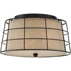 Landings 16 in. 3-Light Mottled Cocoa Flush Mount by Quoizel