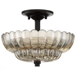 Whitecap 3-Light Mottled Cocoa Semi-Flush Mount by Quoizel -Quoizel Sales mottled cocoa quoizel flush mount lights whp1712mc c3 1000