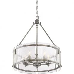 Fortress 5-Light Mottled Silver Pendant by Quoizel 12 Fortress 5-Light Mottled Silver Pendant by Quoizel -Quoizel Sales mottled silver quoizel chandeliers fts2821mm 1f 1000