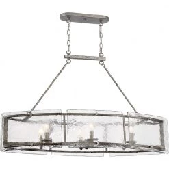 Fortress 6-Light Mottled Silver Chandelier by Quoizel
