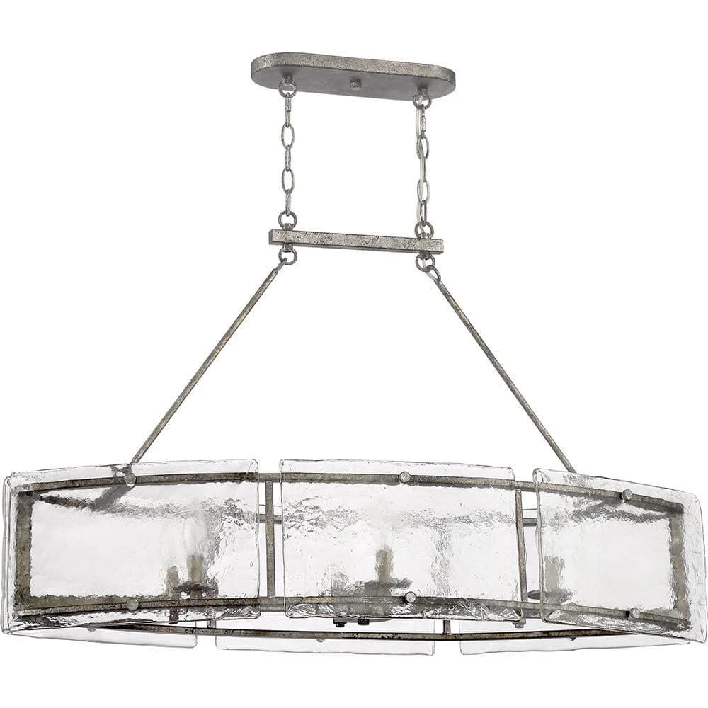 Fortress 6-Light Mottled Silver Chandelier by Quoizel 5 Fortress 6-Light Mottled Silver Chandelier by Quoizel - Image 3