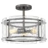 Fortress 12.75 in. 3-Light Mottled Silver Semi-Flush Mount by Quoizel -Quoizel Sales mottled silver quoizel flush mount lights fts1716mm 64 1000