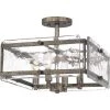 Lancer 15 in. 4-Light Mottled Silver Semi-Flush Mount by Quoizel -Quoizel Sales mottled silver quoizel flush mount lights qsf5594mm 64 1000
