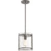 Fortress 1-Light Mottled Silver Mini Pendant by Quoizel -Quoizel Sales mottled silver quoizel pendant lights fts1509mm 64 1000