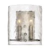 Fortress 2-Light Mottled Silver Wall Sconce by Quoizel