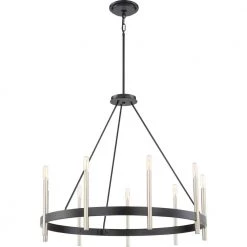 Anthem 9-Light Mystic Black Candle-Style Chandelier by Quoizel -Quoizel Sales mystic black quoizel chandeliers ath5009k 4f 1000