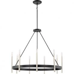 Anthem 9-Light Mystic Black Candle-Style Chandelier by Quoizel -Quoizel Sales mystic black quoizel chandeliers ath5009k c3 1000