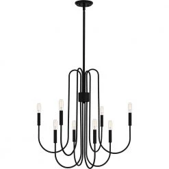 Cabry 8-Light Mystic Black Chandelier by Quoizel
