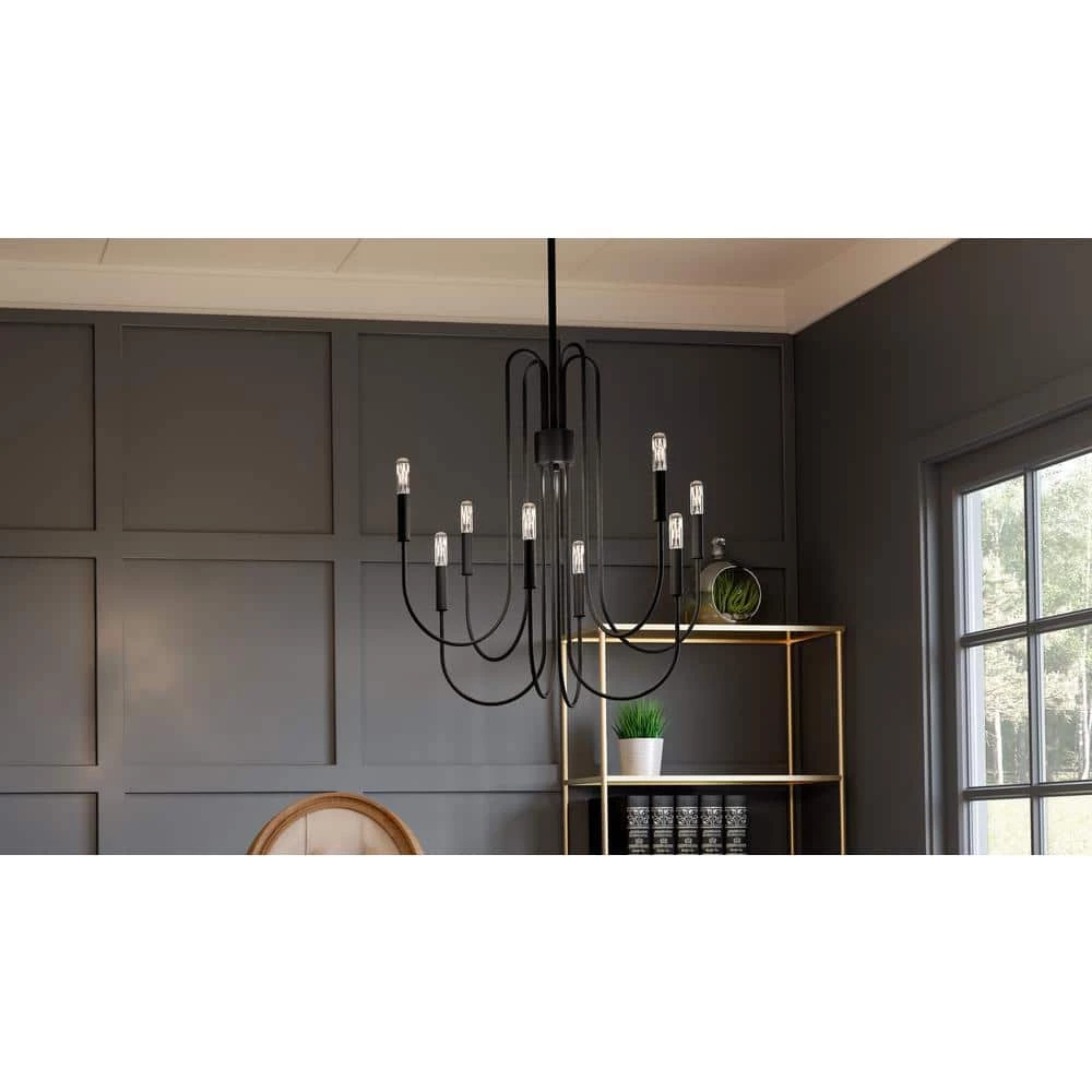 Cabry 8-Light Mystic Black Chandelier by Quoizel 4 Cabry 8-Light Mystic Black Chandelier by Quoizel - Image 2