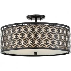 Boutique 4-Light Mystic Black Semi-Flush Mount by Quoizel