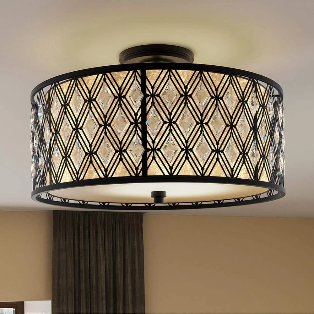 Boutique 4-Light Mystic Black Semi-Flush Mount by Quoizel 4 Boutique 4-Light Mystic Black Semi-Flush Mount by Quoizel - Image 2