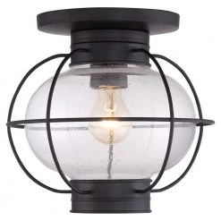 Cooper 1-Light Black Outdoor Flush Mount by Quoizel -Quoizel Sales mystic black quoizel outdoor flush mount lights cor1611k 4f 1000