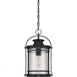 Booker 1-Light Black Outdoor Pendant Light by Quoizel -Quoizel Sales mystic black quoizel outdoor pendant lights bkr1910k c3 1000