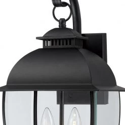 Bain 1-Light Mystic Black Outdoor Wall Lantern Sconce by Quoizel -Quoizel Sales mystic black quoizel outdoor sconces ban8409k 40 1000