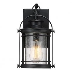 Booker 1-Light Black Outdoor Wall Lantern Sconce by Quoizel -Quoizel Sales mystic black quoizel outdoor sconces bkr8406k 4f 1000