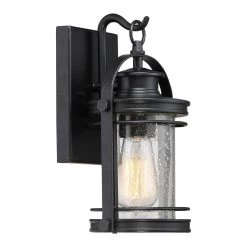 Booker 1-Light Black Outdoor Wall Lantern Sconce by Quoizel