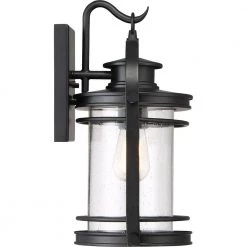 Booker 1-Light Black Outdoor Wall Lantern Sconce by Quoizel -Quoizel Sales mystic black quoizel outdoor sconces bkr8408k 1f 1000