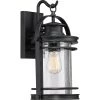 Booker 1-Light Black Outdoor Wall Lantern Sconce by Quoizel -Quoizel Sales mystic black quoizel outdoor sconces bkr8408k 64 1000
